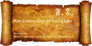 Marinkovics Krisztián névjegykártya